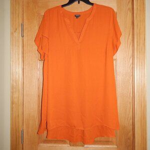 Plus Size Women's 3 TORRID Fall Pumpkin Color V-neck Top Blouse Shirt